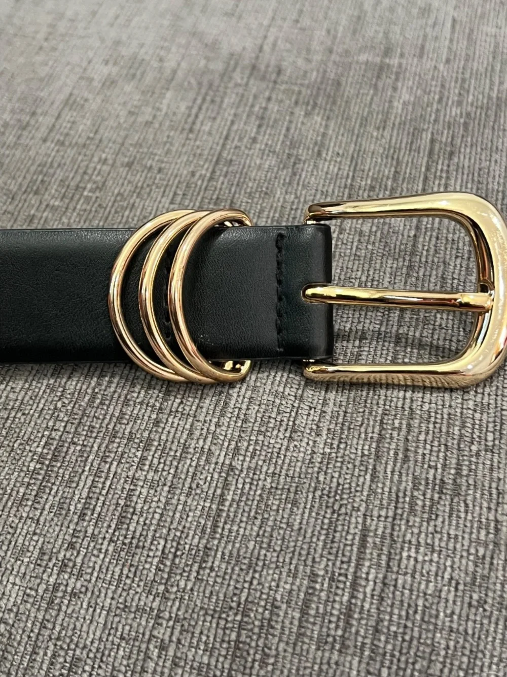 Risantry Black Belt with Gold Buckle Small